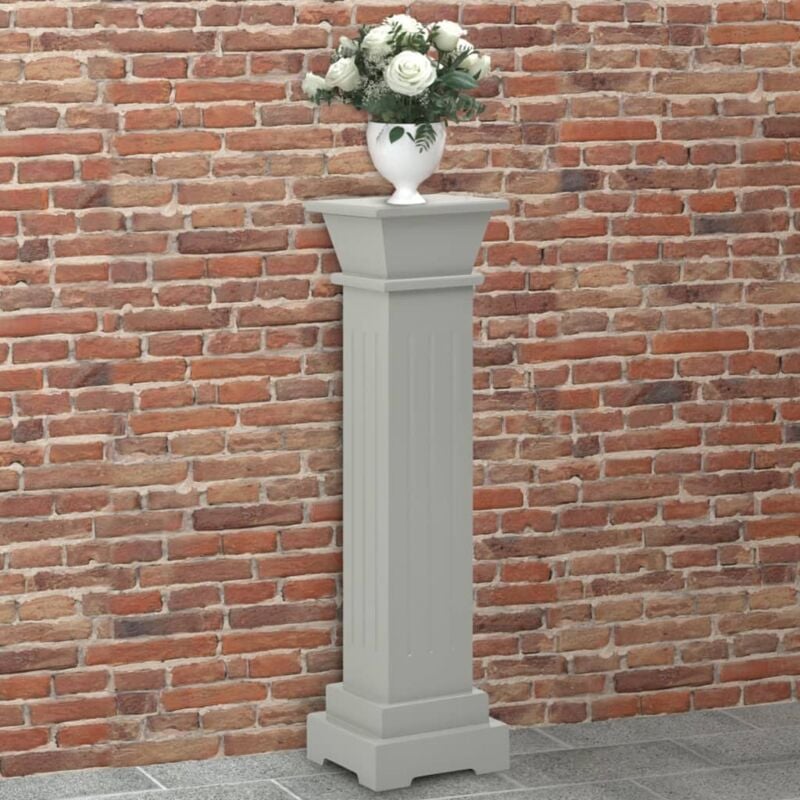 foto del prodotto vidaxl piedistallo per piante quadrato classico grigio 17x17x66 cm mdf