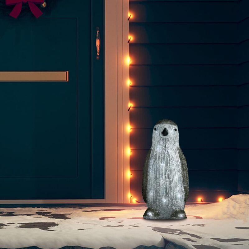 foto del prodotto vidaxl pinguino led in acrilico per interno ed esterno 30 cm