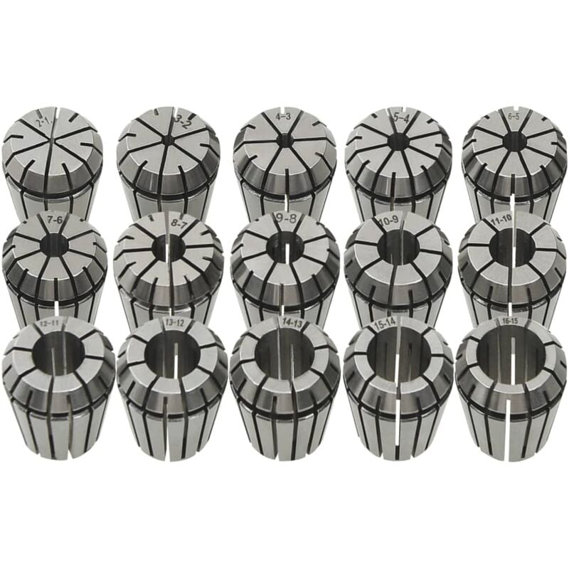 foto del prodotto vidaxl pinze per colletti er25 set utensili per tornitura 15 pz