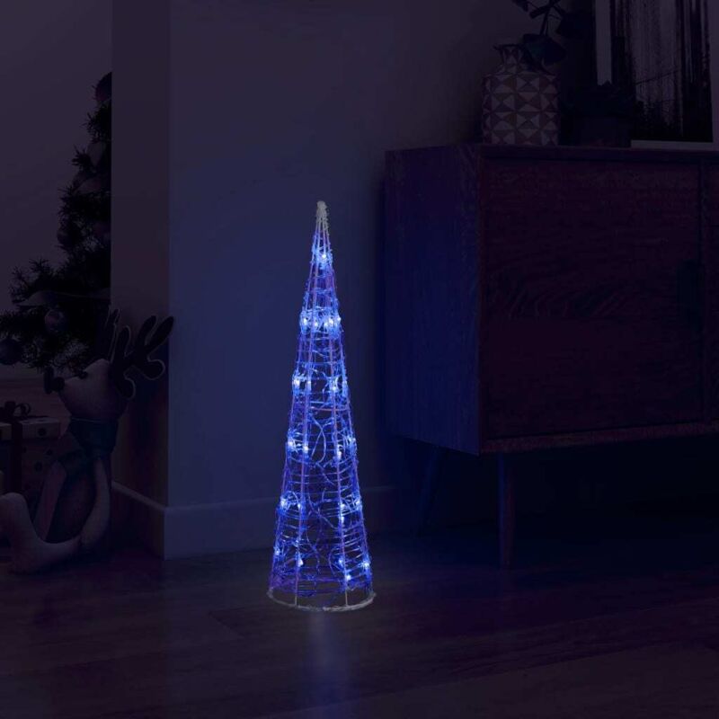 foto del prodotto vidaxl piramide decorativa cono di luce led acrilico blu 60 cm