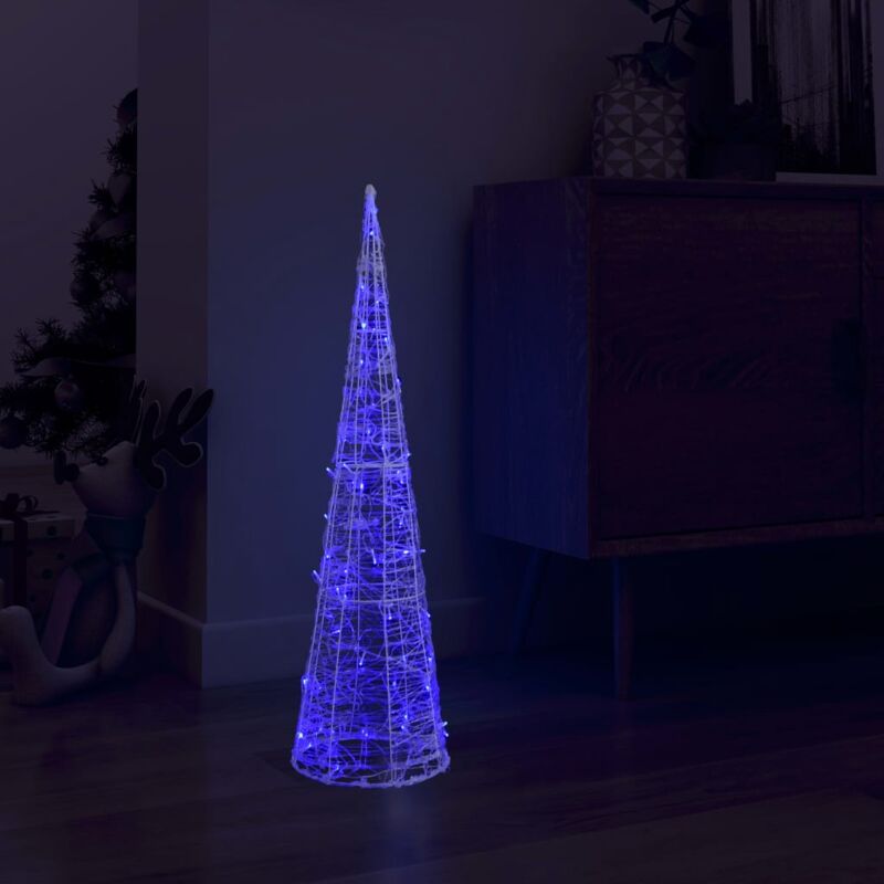 foto del prodotto vidaxl piramide decorativa cono di luce led acrilico blu 90 cm