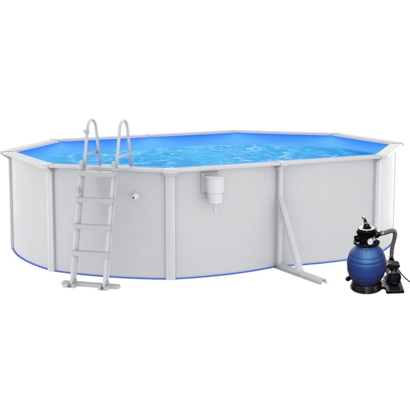 foto del prodotto vidaxl piscina con pompa filtro a sabbia e scaletta 490x360x120 cm
