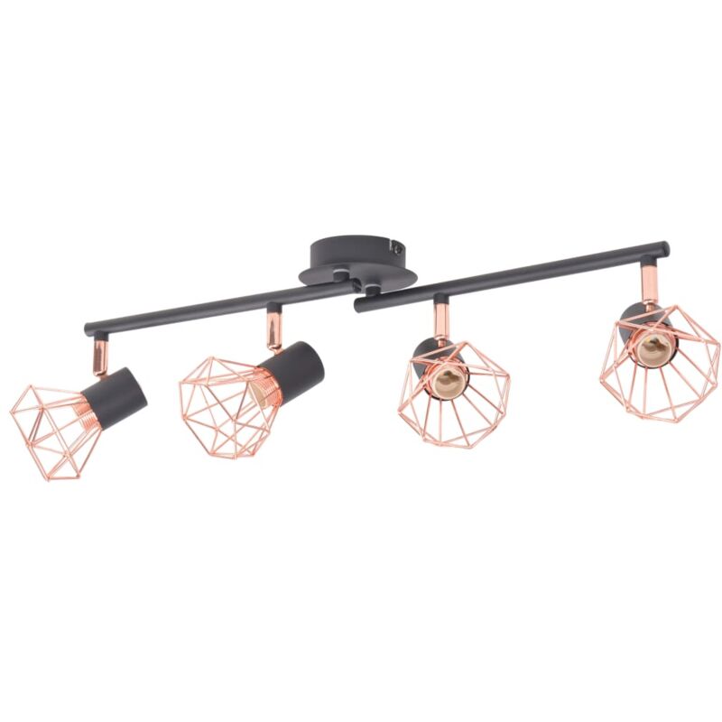 foto del prodotto vidaxl plafoniera con 4 faretti e14 nera e rame