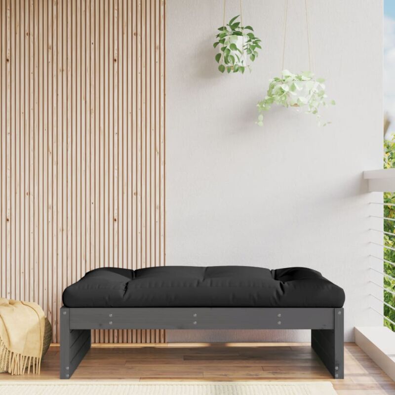 foto del prodotto vidaxl poggiapiedi da giardino 120x80 cm legno massello di pino grigio