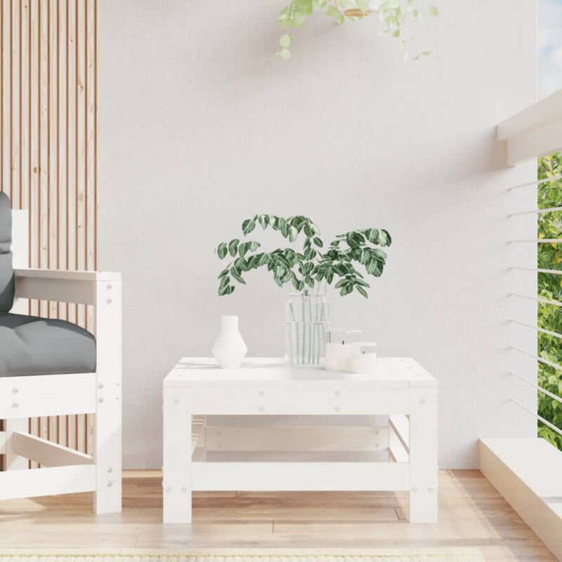 foto del prodotto vidaxl poggiapiedi da giardino bianco in legno massello di pino