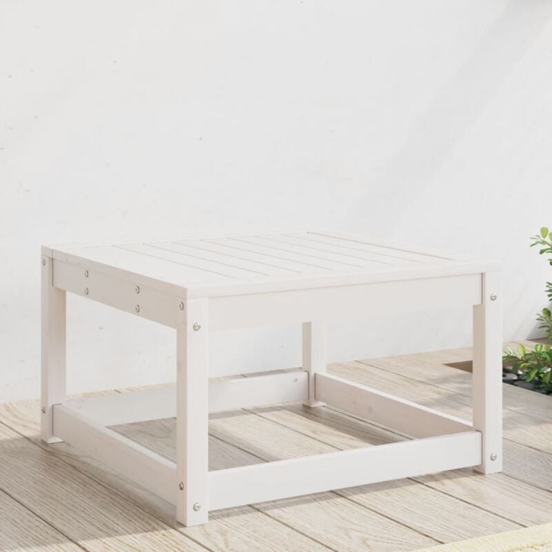 foto del prodotto vidaxl poggiapiedi da giardino bianco in legno massello di pino