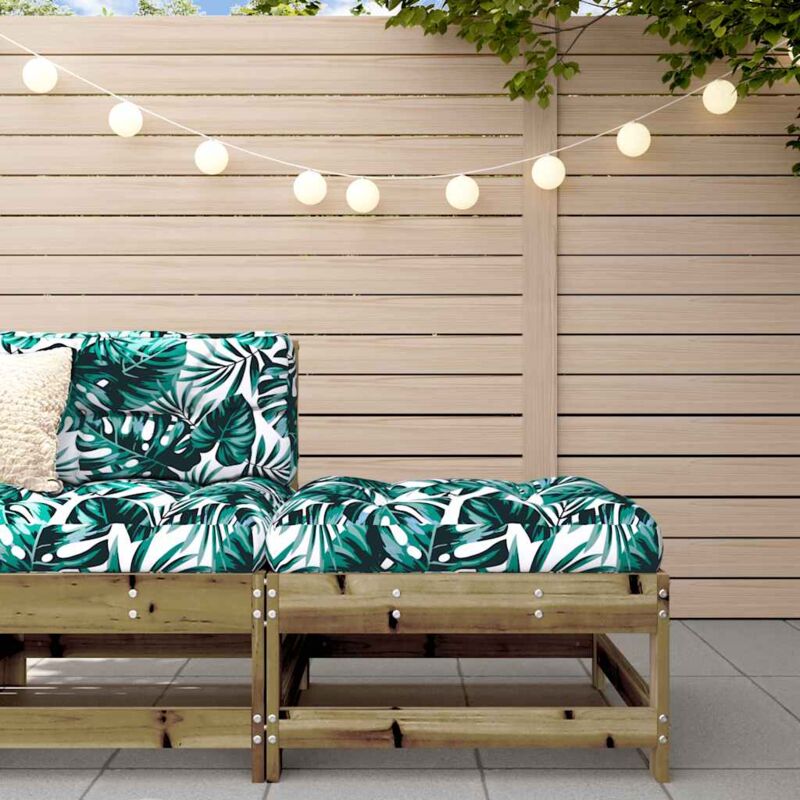 foto del prodotto vidaxl poggiapiedi da giardino con cuscino in legno impregnato di pino