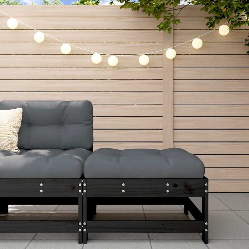 foto del prodotto vidaxl poggiapiedi da giardino con cuscino legno massello di pino nero