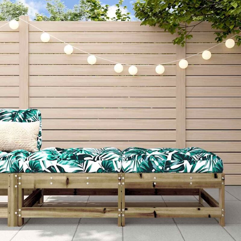 foto del prodotto vidaxl poggiapiedi giardino con cuscini 2pz legno impregnato di pino