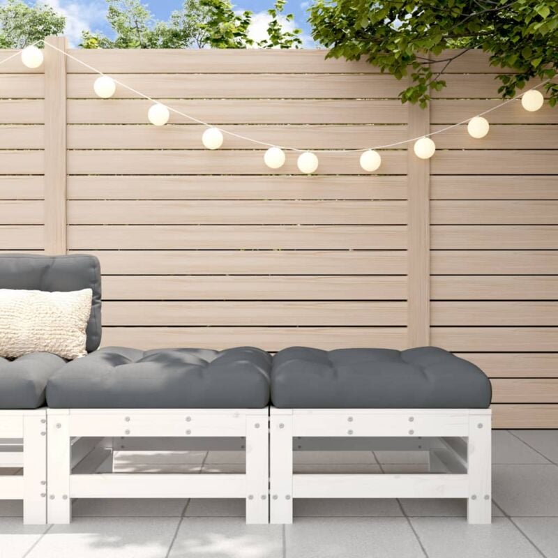 foto del prodotto vidaxl poggiapiedi giardino con cuscini 2pz legno massello pino bianco