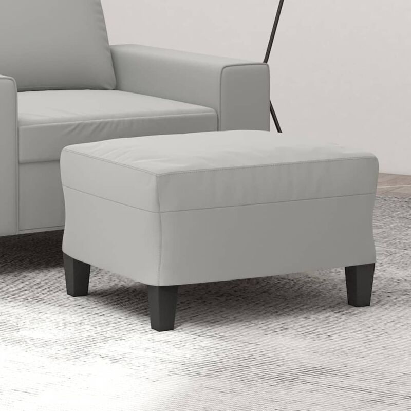 foto del prodotto vidaxl poggiapiedi grigio chiaro 60x50x41 cm in tessuto microfibra