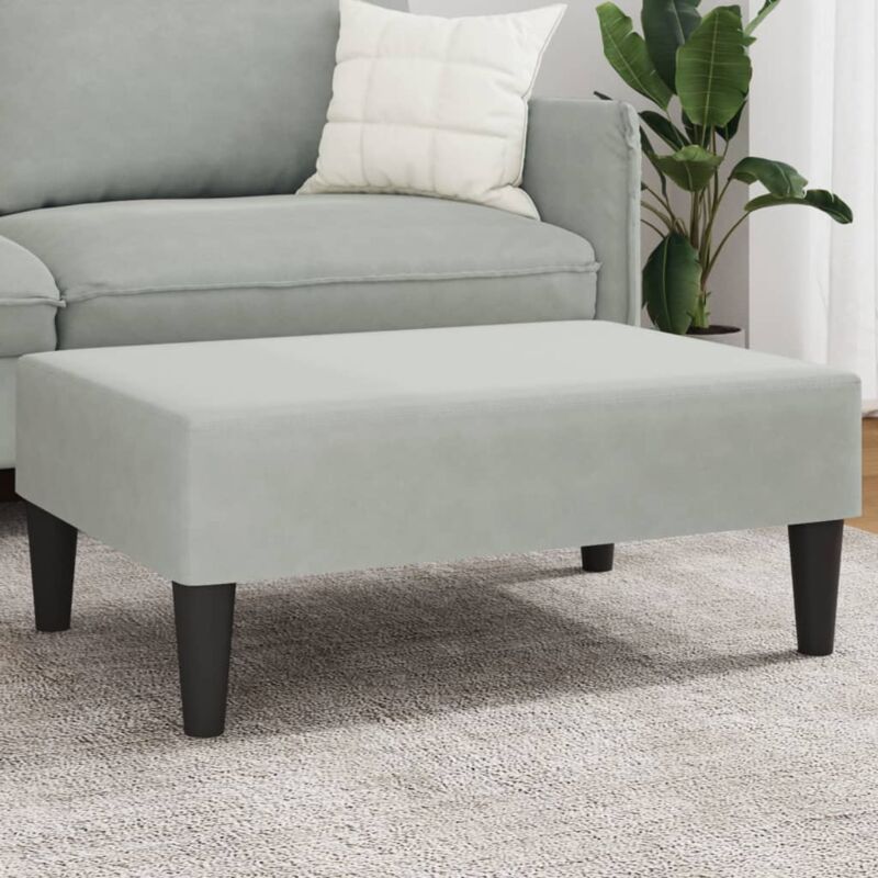 foto del prodotto vidaxl poggiapiedi grigio chiaro 77x55x31 cm in velluto