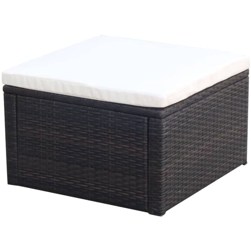 foto del prodotto vidaxl poggiapiedi ottomana in polyrattan 53x53x30 cm marrone