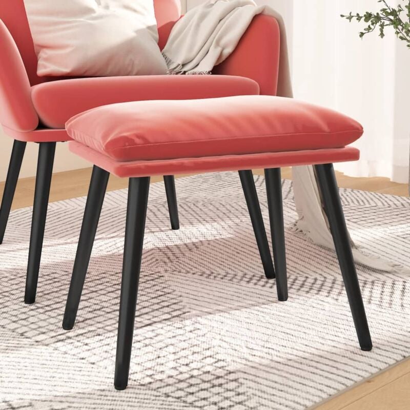 foto del prodotto vidaxl poggiapiedi rosa 45x29,5x35 cm in velluto