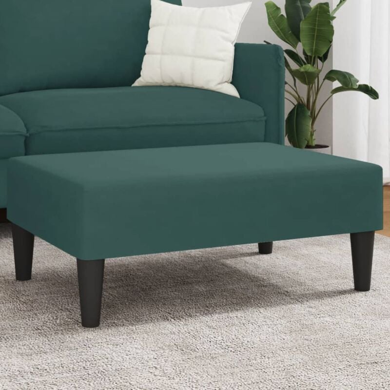 foto del prodotto vidaxl poggiapiedi verde scuro 77x55x31 cm in velluto