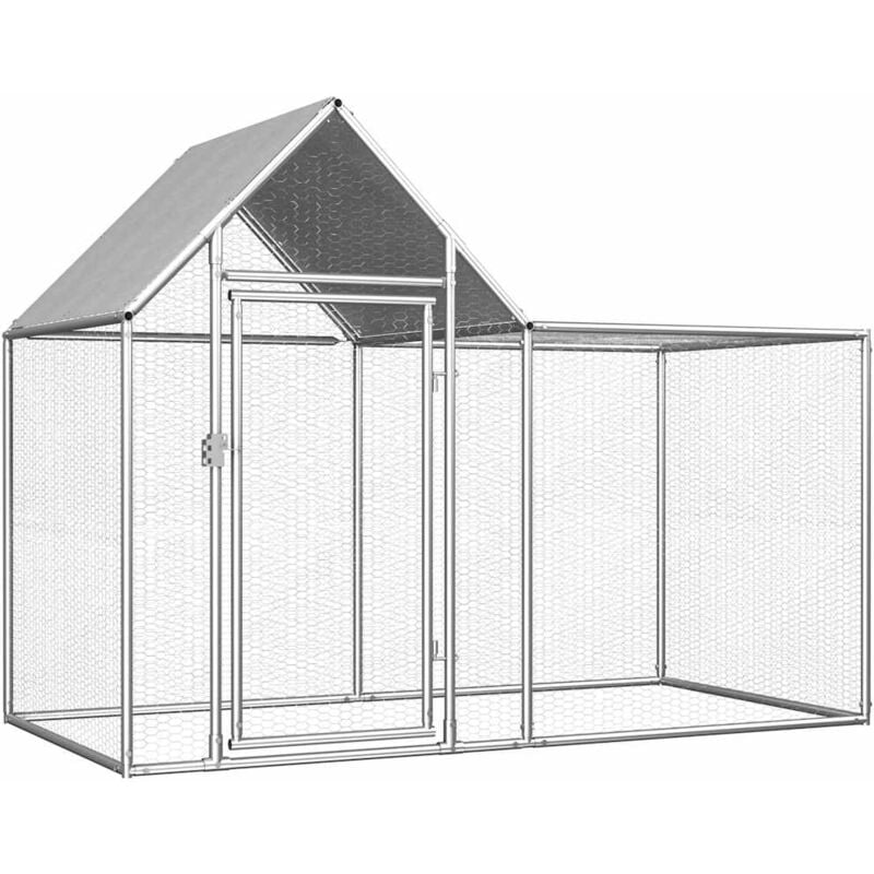 foto del prodotto vidaxl pollaio 2x1x1,5 m in acciaio zincato