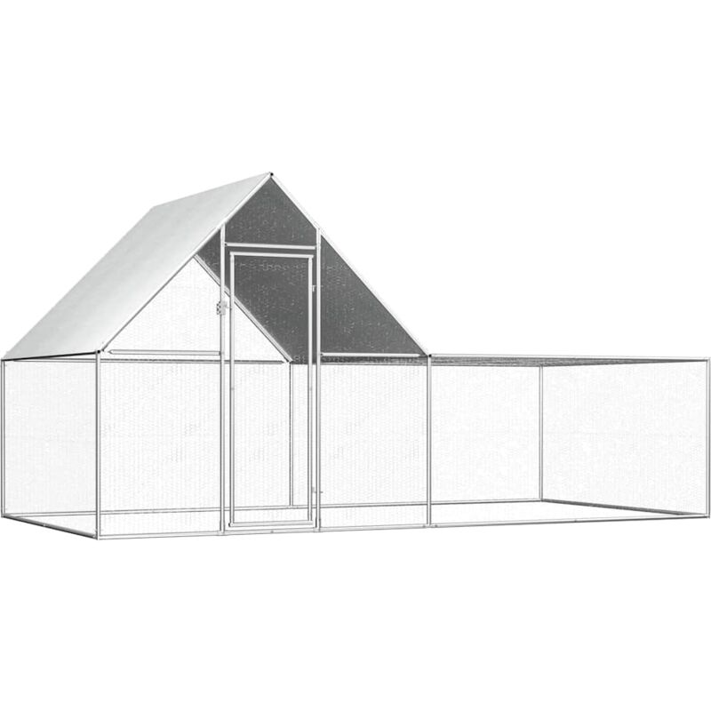 foto del prodotto vidaxl pollaio 4x2x2 m in acciaio zincato