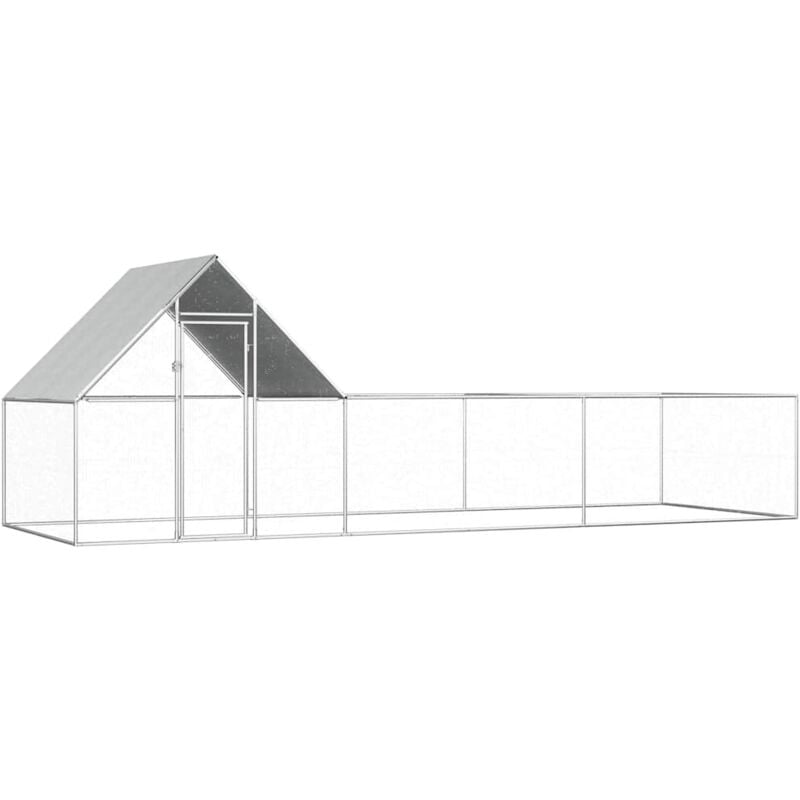 foto del prodotto vidaxl pollaio 6x2x2 m in acciaio zincato