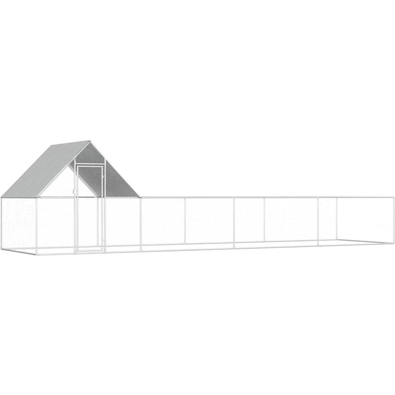 foto del prodotto vidaxl pollaio 8x2x2 m in acciaio zincato