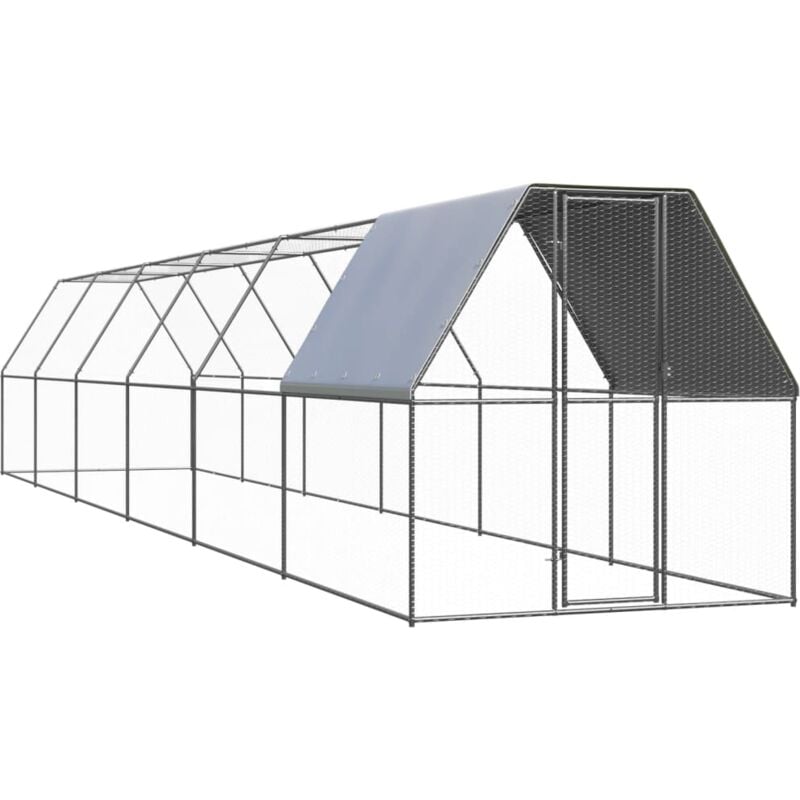 foto del prodotto vidaxl pollaio da esterno 2x12x2 m in acciaio zincato
