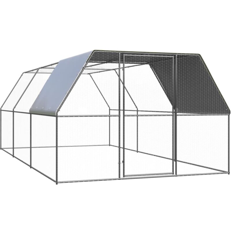 foto del prodotto vidaxl pollaio per esterni 3x6x2 m in acciaio zincato