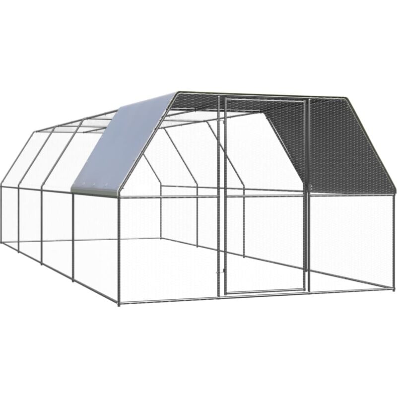foto del prodotto vidaxl pollaio per esterni 3x8x2 m in acciaio zincato