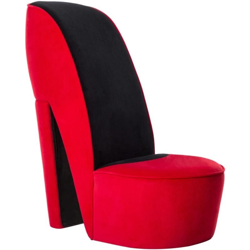 foto del prodotto vidaxl poltrona a forma di scarpa con tacco in velluto rosso