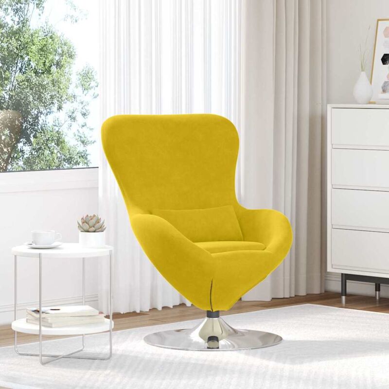 foto del prodotto vidaxl poltrona a uovo in velluto giallo