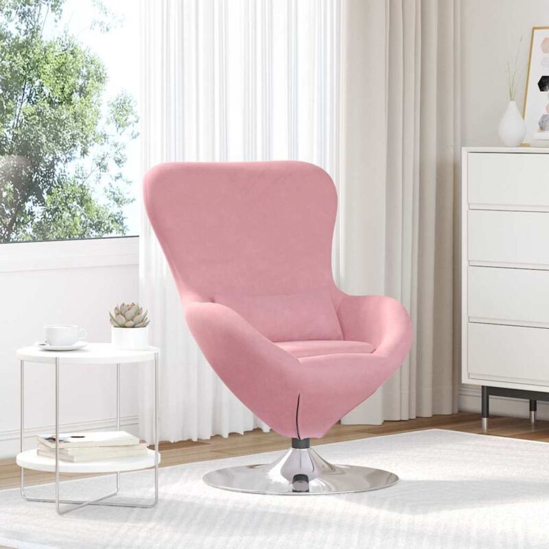 foto del prodotto vidaxl poltrona a uovo in velluto rosa