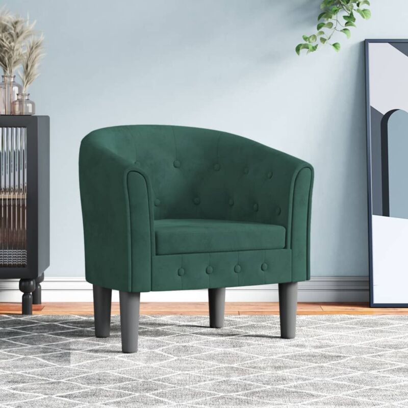 foto del prodotto vidaxl poltrona cabriolet verde scuro in velluto