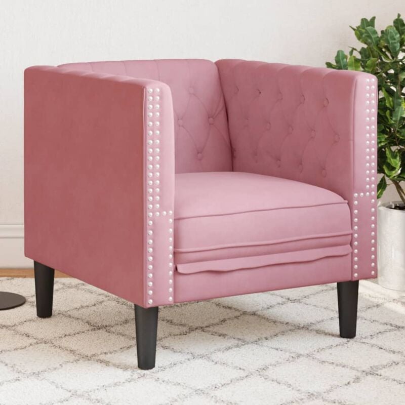 foto del prodotto vidaxl poltrona chesterfield rosa in velluto