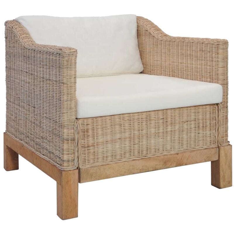 foto del prodotto vidaxl poltrona con cuscini in rattan naturale