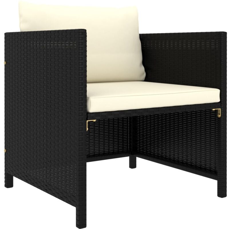 foto del prodotto vidaxl poltrona da giardino con cuscini in polyrattan nero