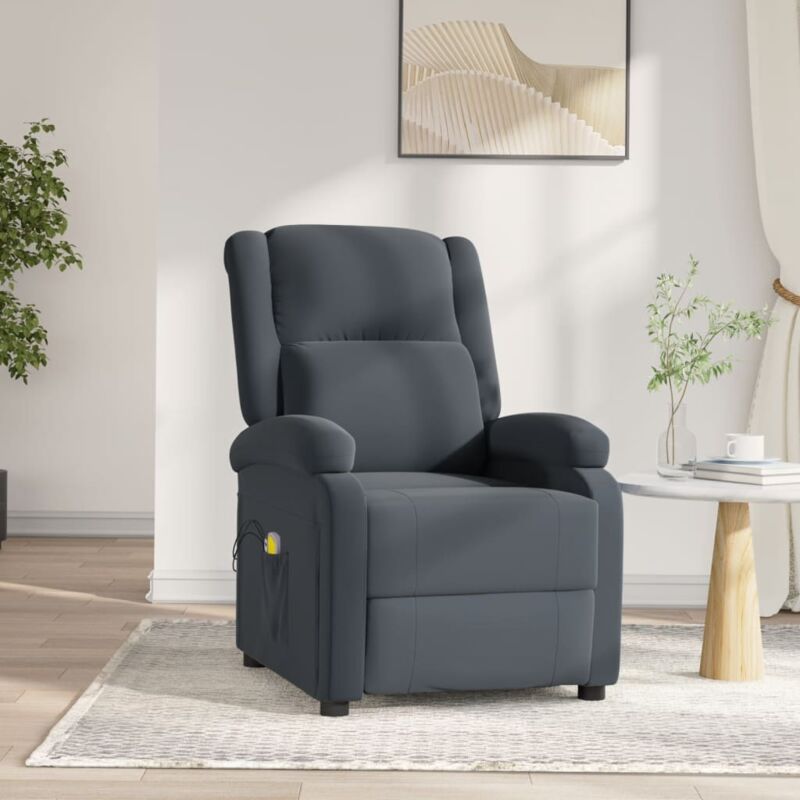 foto del prodotto vidaxl poltrona design elegante in velluto funzione massaggiante vari colori colore grigio chiaro
