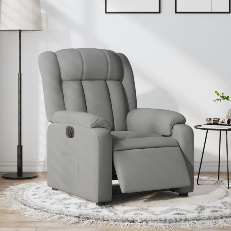 foto del prodotto vidaxl poltrona elettrica reclinabile grigio chiaro in tessuto