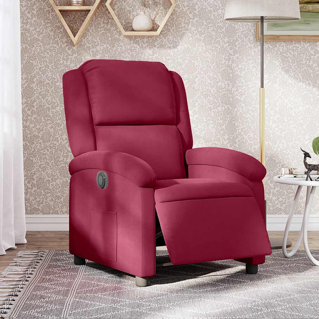 foto del prodotto vidaxl poltrona elettrica reclinabile rosso vino in tessuto
