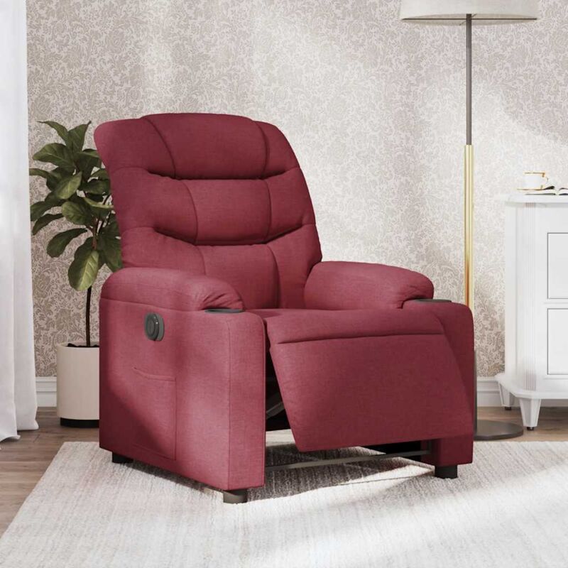 foto del prodotto vidaxl poltrona elettrica reclinabile rosso vino in tessuto