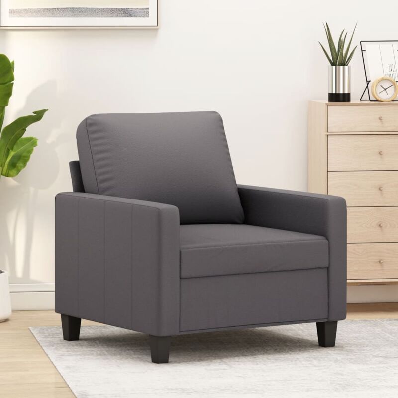 foto del prodotto vidaxl poltrona grigia 60 cm in similpelle