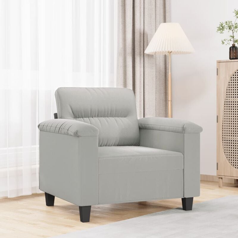foto del prodotto vidaxl poltrona grigio chiaro 60 cm in tessuto microfibra