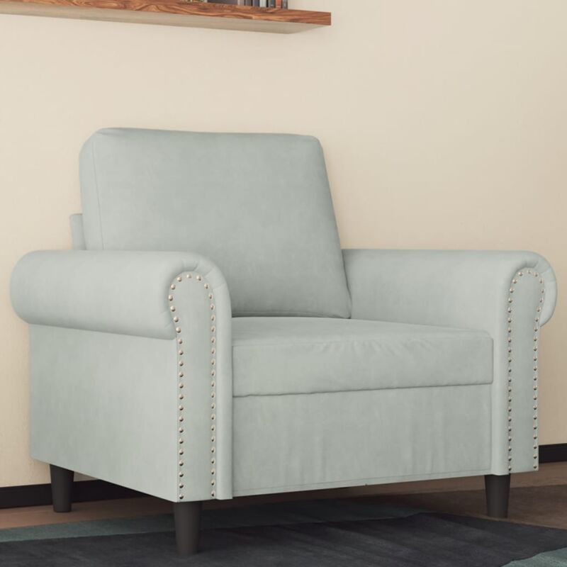 foto del prodotto vidaxl - poltrona grigio chiaro 60 cm velluto
