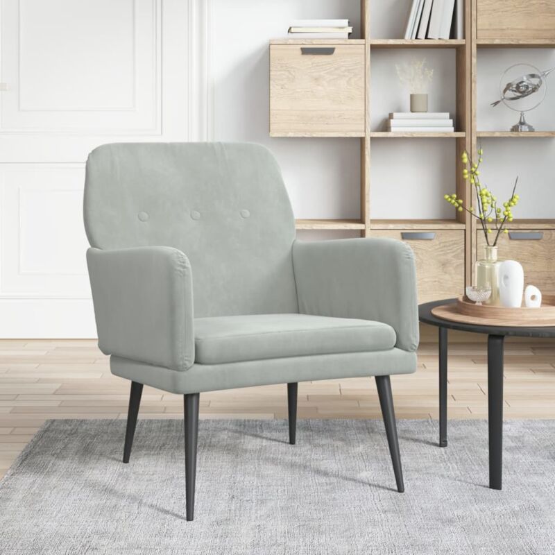 foto del prodotto vidaxl poltrona grigio chiaro 62x79x79 cm velluto
