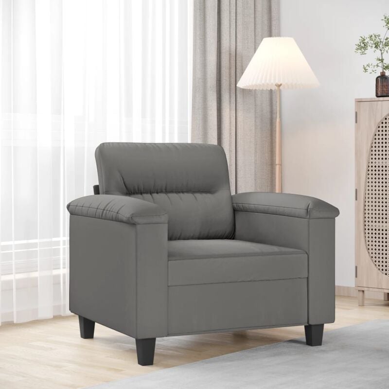 foto del prodotto vidaxl poltrona grigio scuro 60 cm in tessuto microfibra