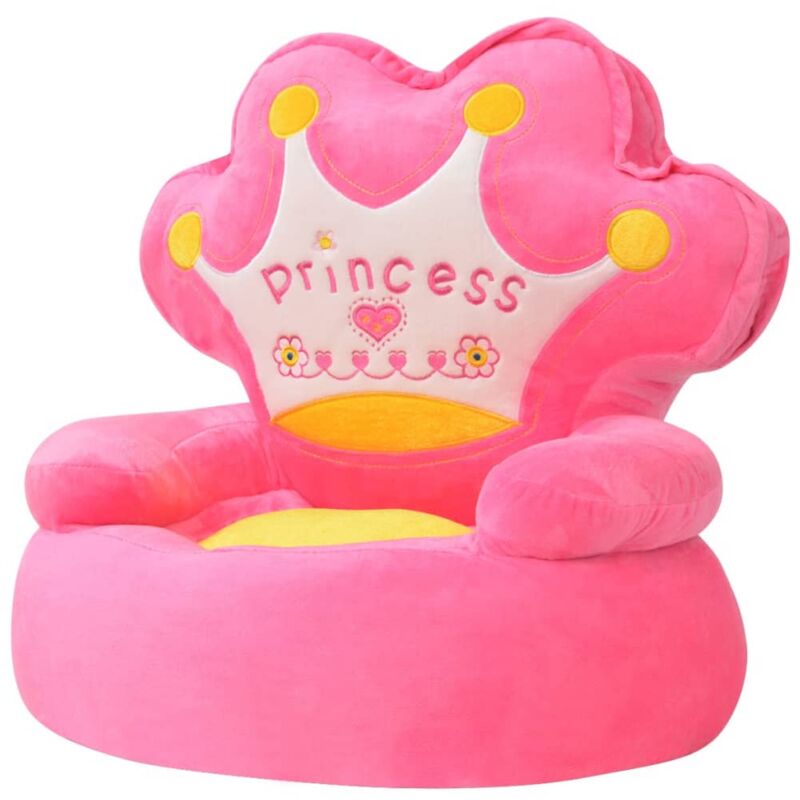 foto del prodotto vidaxl poltrona in peluche per bambini principessa rosa