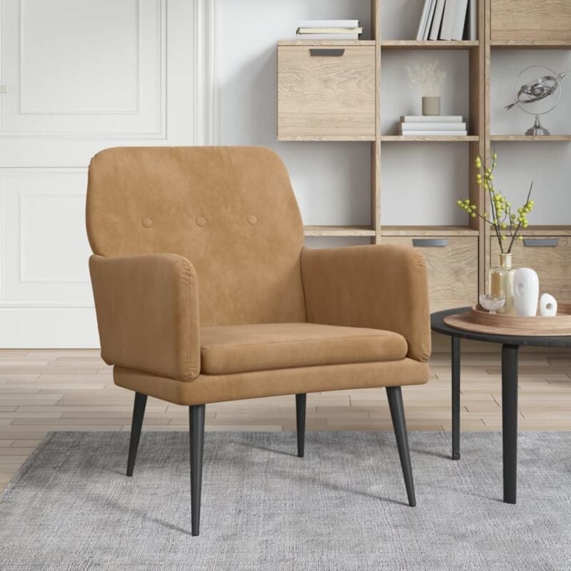foto del prodotto vidaxl poltrona marrone 62x79x79 cm velluto