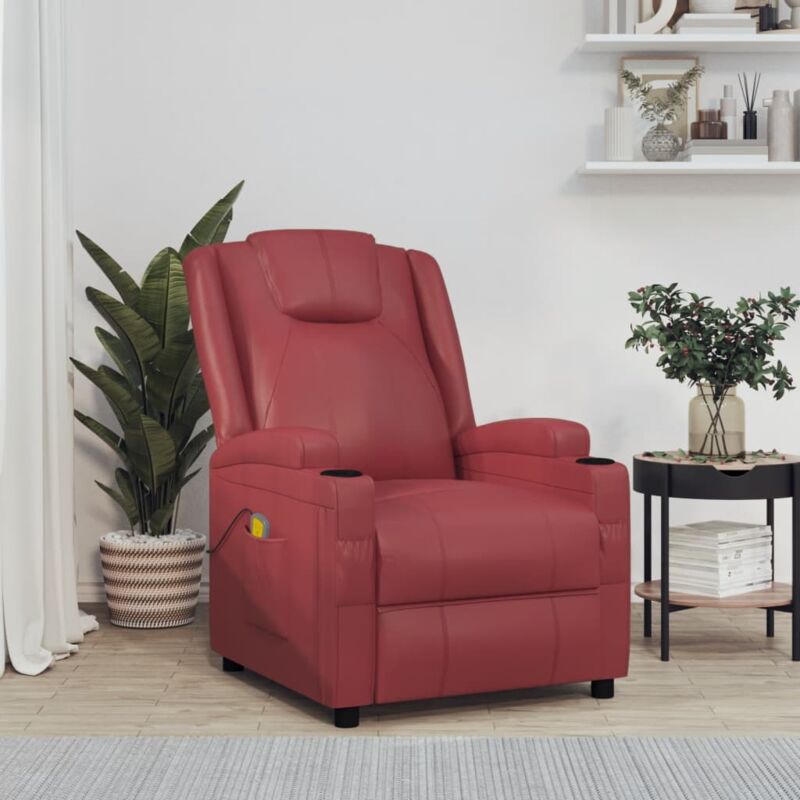 foto del prodotto vidaxl poltrona massaggiante rosso vino in similpelle 434375