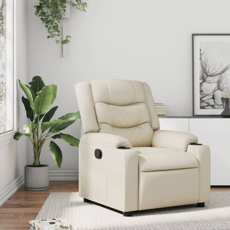 foto del prodotto vidaxl poltrona reclinabile crema in similpelle