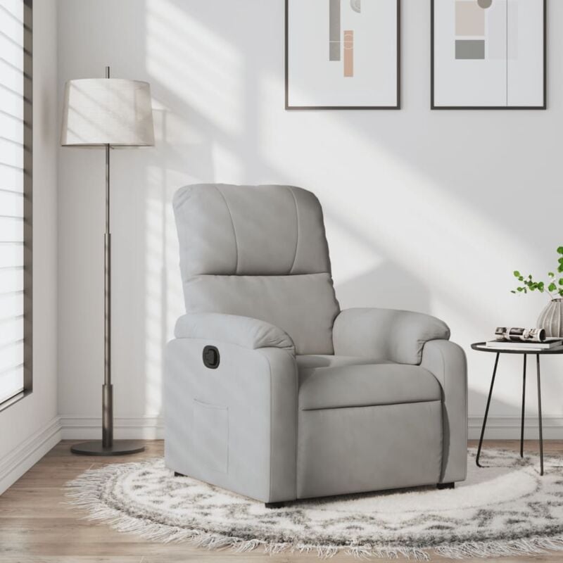 foto del prodotto vidaxl poltrona reclinabile grigio chiaro in tessuto di microfibra 933606