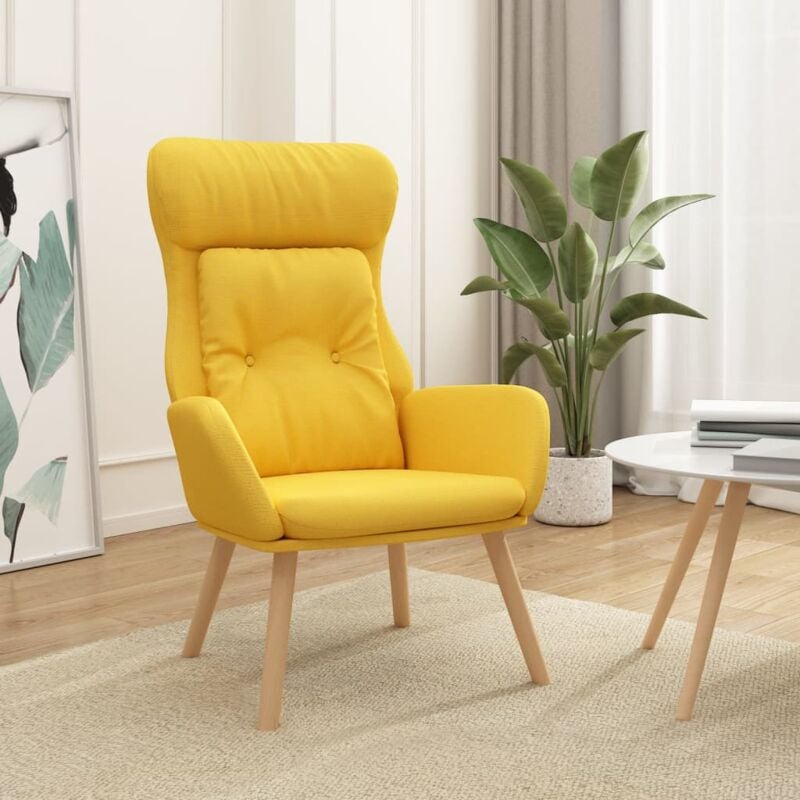 foto del prodotto vidaxl poltrona relax giallo senape in tessuto