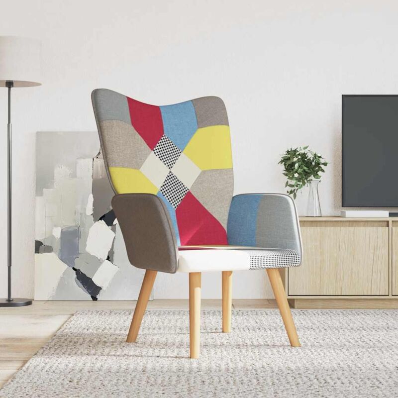 foto del prodotto vidaxl poltrona relax in tessuto patchwork