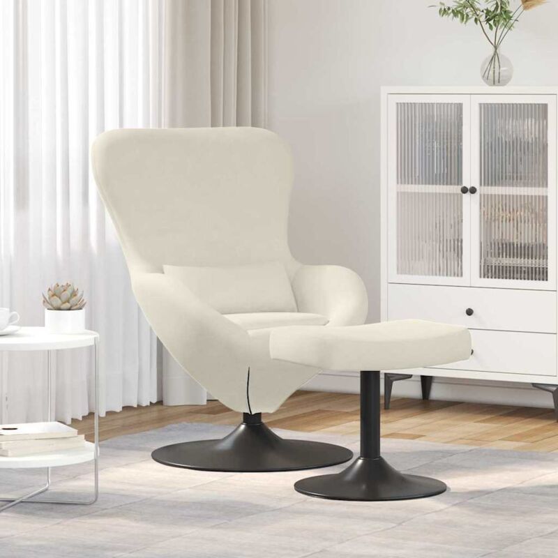 foto del prodotto vidaxl poltrona uovo 2 pcs crema 63 x 73 x 90 cm velluto